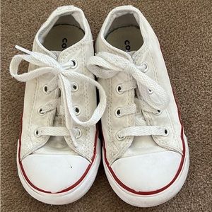 Toddler Boy white low top Converse, size 9